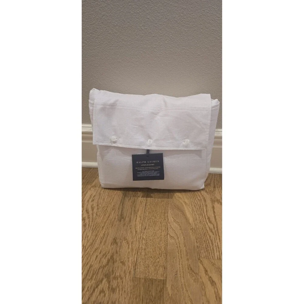 NWT RALPH LAUREN Organic Cotton Lovan Jacquard Full Queen Duvet Cover MSRP $425